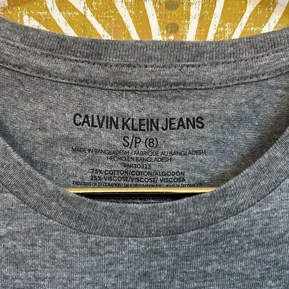 NWT Calvin Klein Jeans Boy’s Logo Short Sleeve T-Shirt Medium Gray Heather S(8)